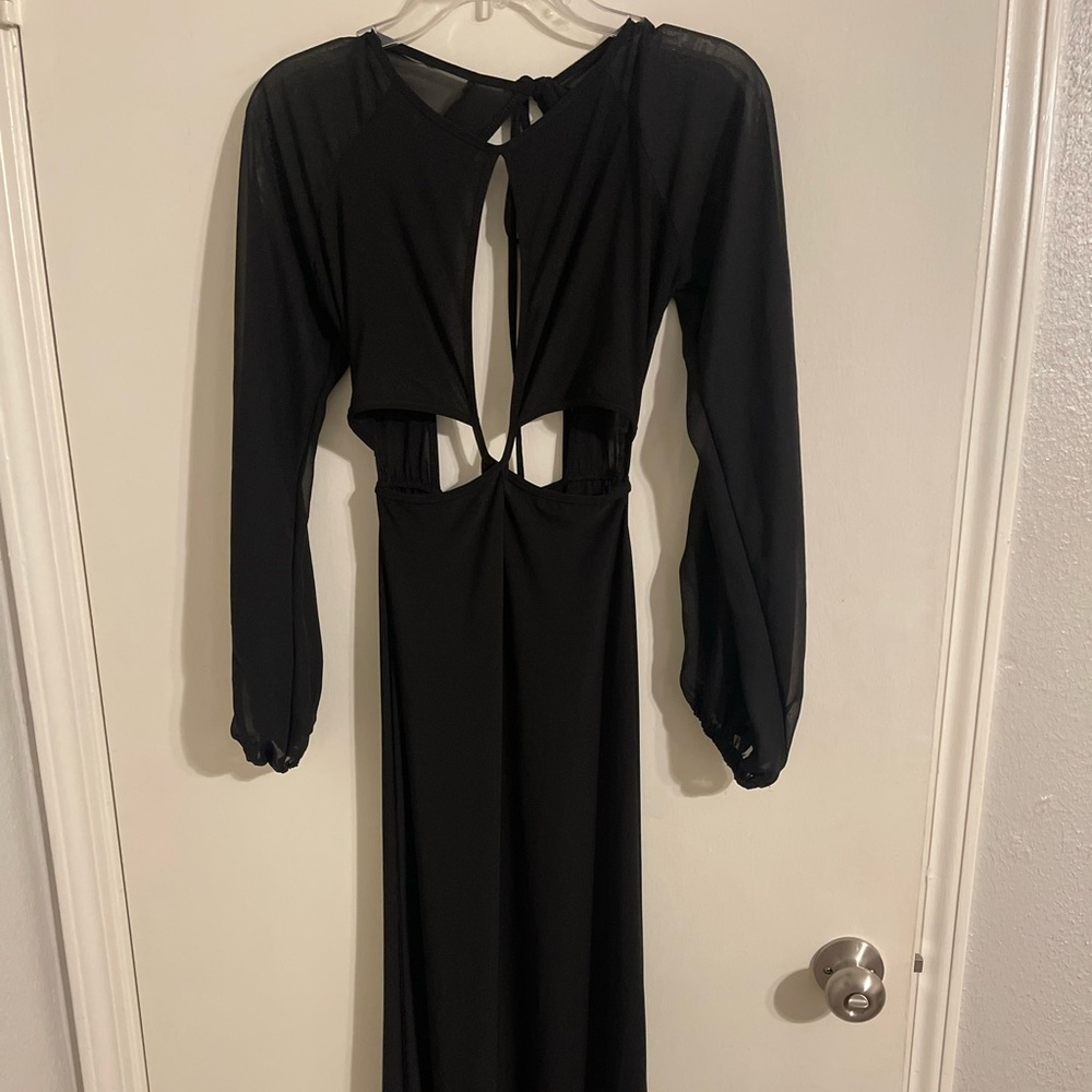 Black maxi dress with cut outs